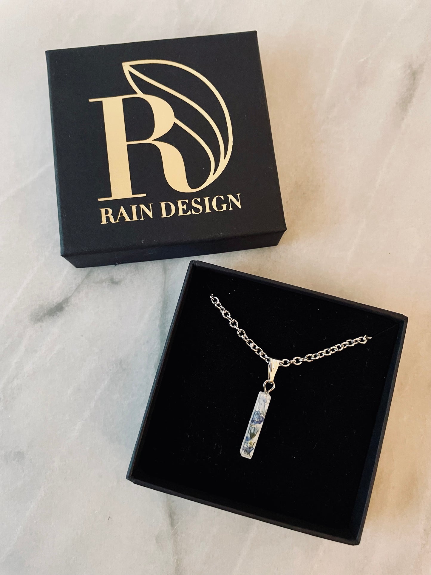 Forget me not letter necklace