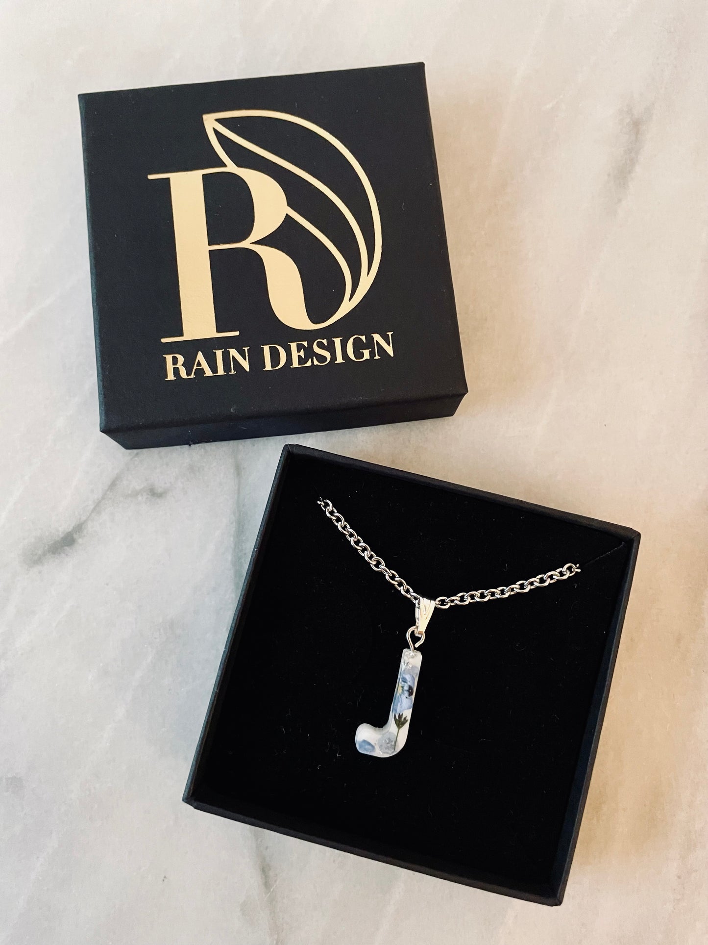 Forget me not letter necklace