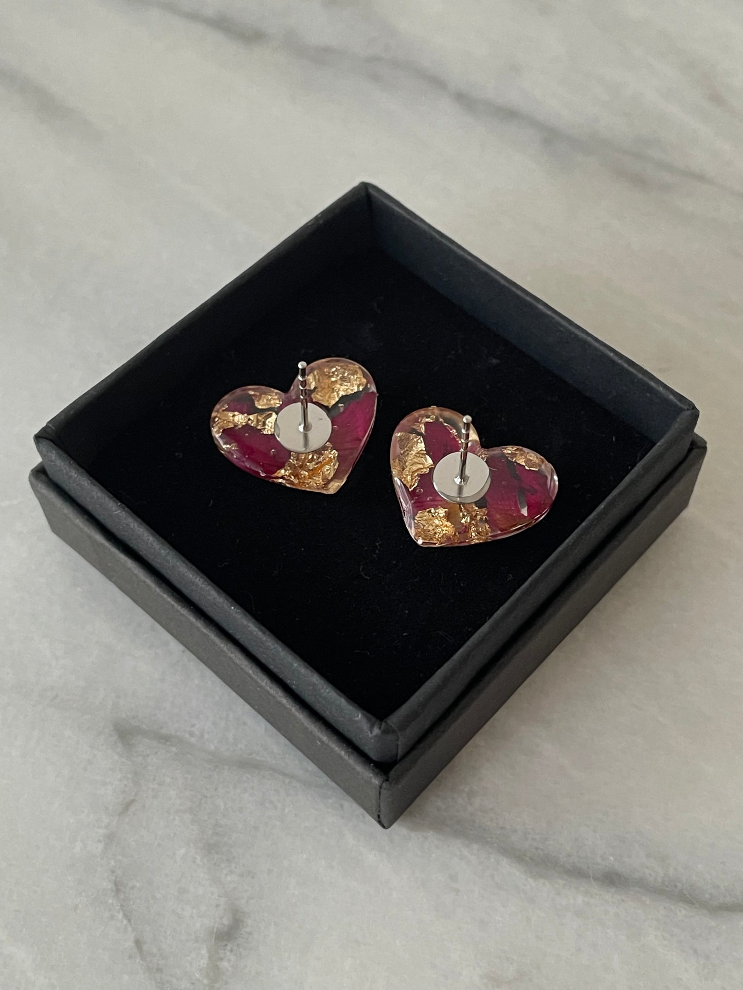 Rosegold heart earrings